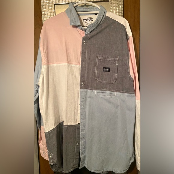 parish nation Other - parish nation long sleeve shirt- 3xl dark grey, pink, white and light blue